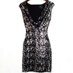Massima Silver Sequin Cocktail Dress size M
